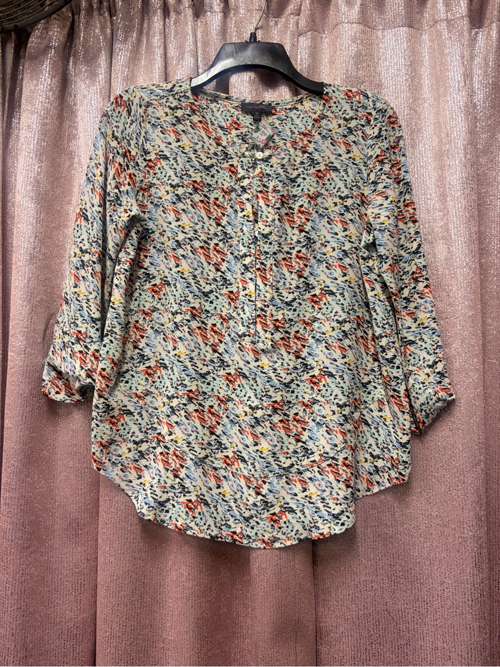 The Limited Multi-Color Floral Print Women's Blouse - Blue, Red, Yellow
